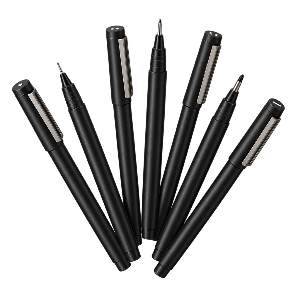 Lot de stylos noirs à pointe fine