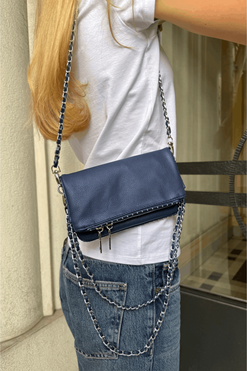 Pochette bleu marine REBEL